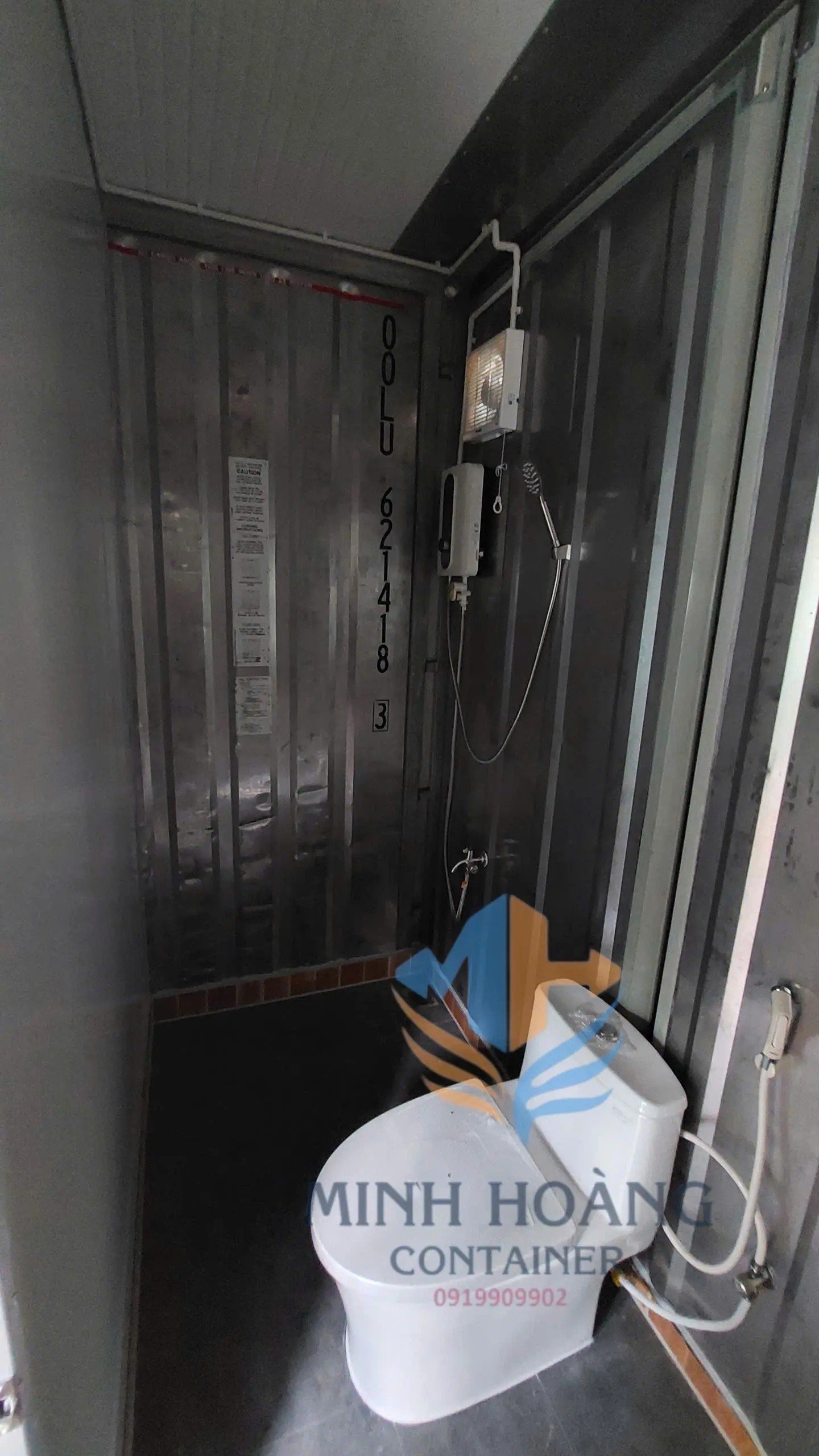 Container Văn Phòng 20 feet Xanh Lá Có Toilet Hiện Đại